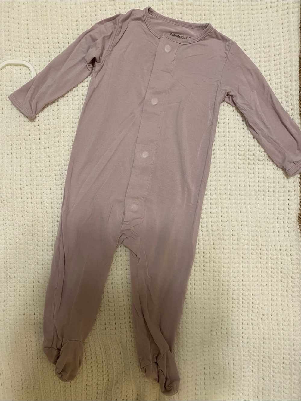 Magnetic Me Mauve Long-Sleeve Footed One-Piece